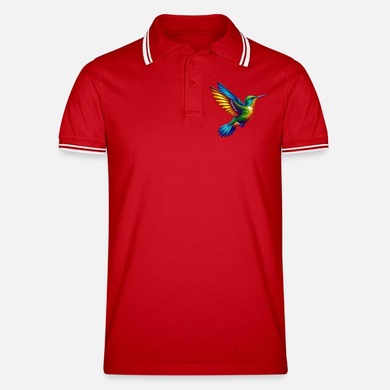 Colibrì - Polo per uomo - rosso/bianco