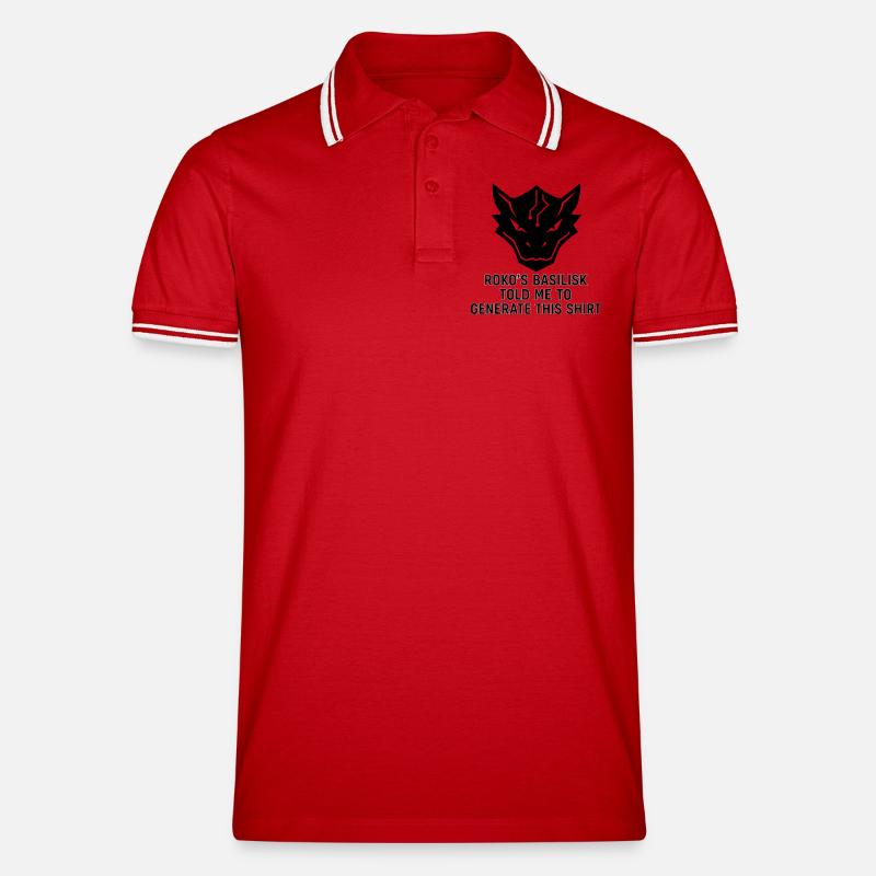Generated by the Basilisk - Männer Tipped Poloshirt - Rot/Weiß