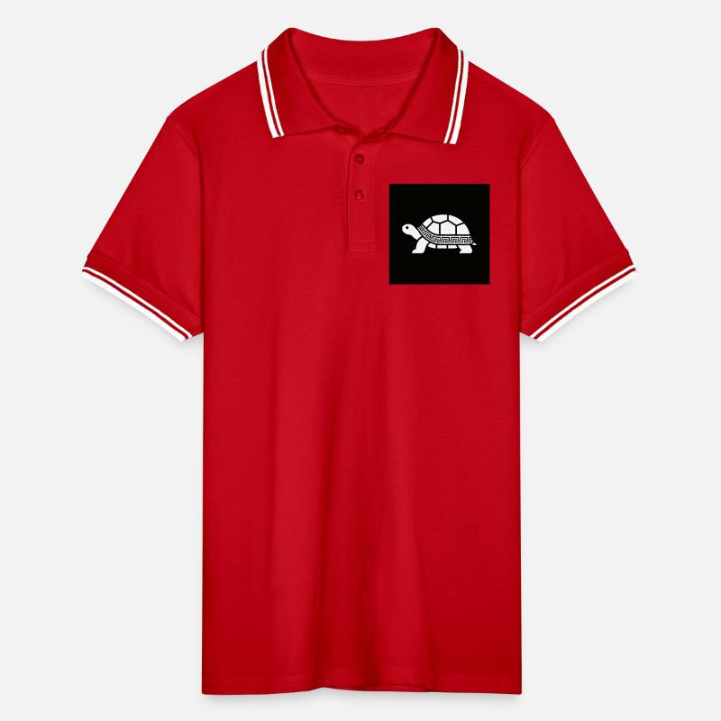 Geometric turtle with pattern Men's Tipped Polo Shirt
