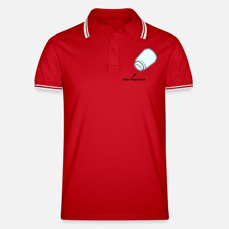 kleiner Vorgeschmack - Männer Tipped Poloshirt - Rot/Weiß