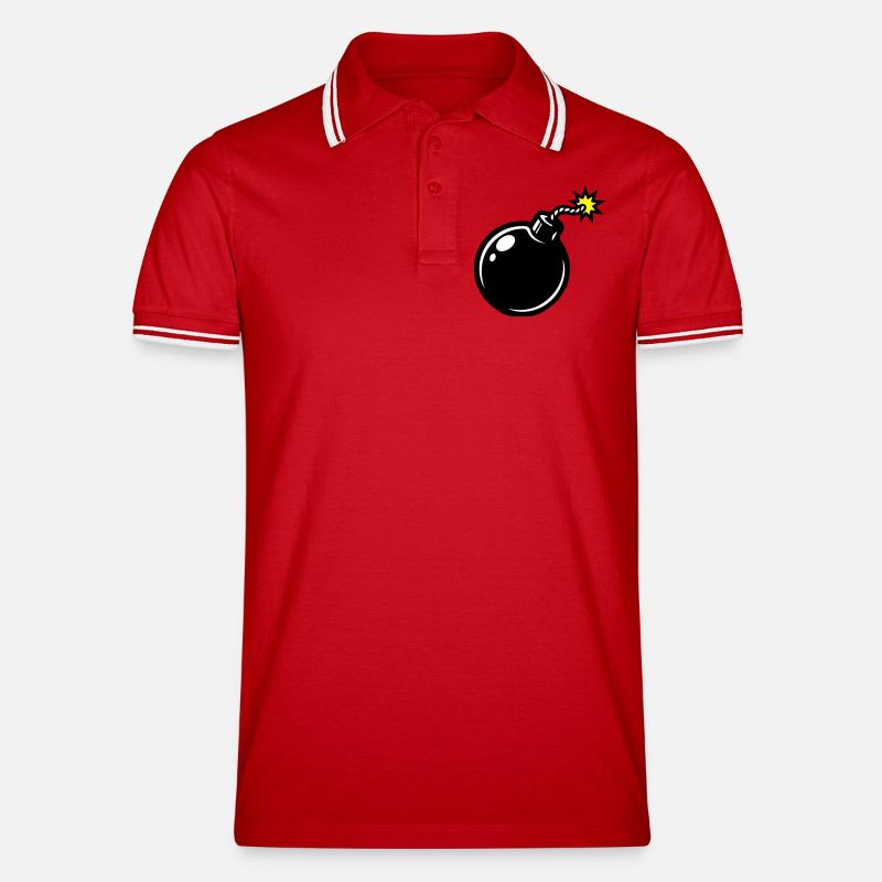 Bomb Comic - Polo tipped Homme - rouge/blanc