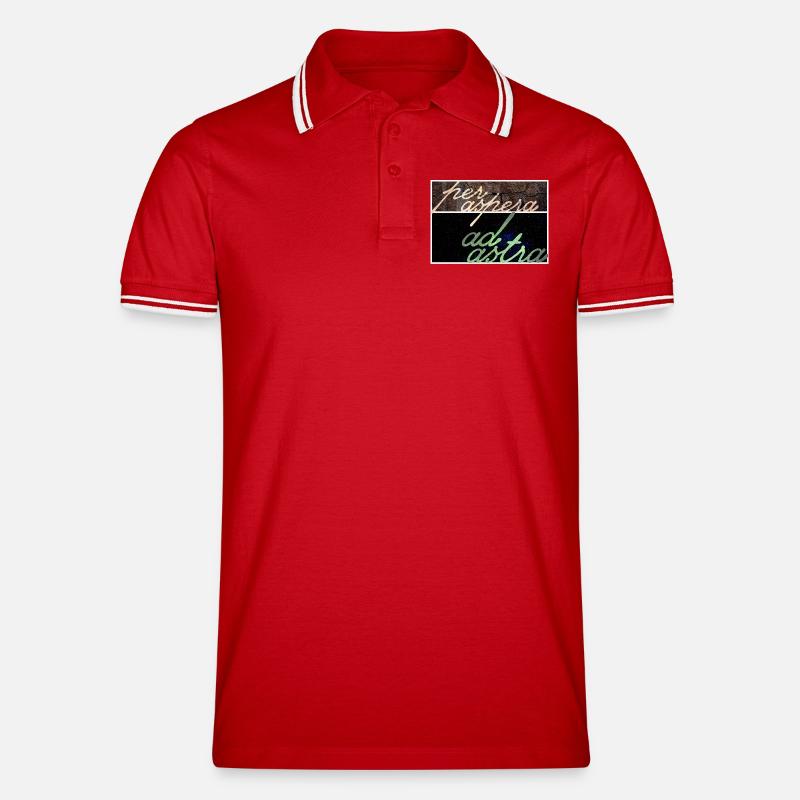Per Aspera Ad Astra - Tipped Poloshirt for menn - rød/hvit