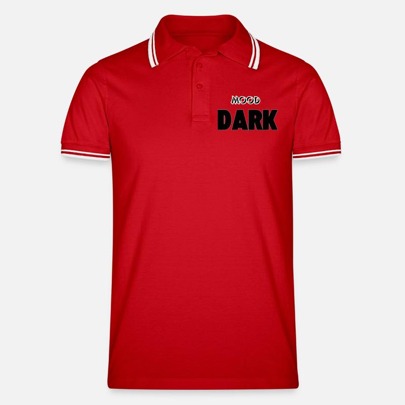 Stimmung: Dunkel - Männer Tipped Poloshirt - Rot/Weiß