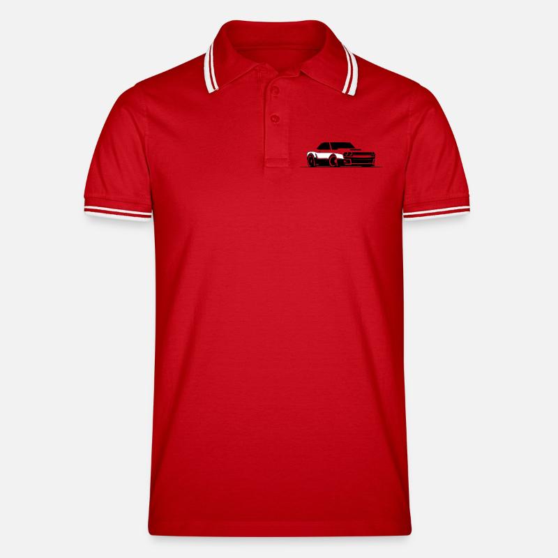 Challenger SRT Hellcat - Männer Tipped Poloshirt - Rot/Weiß