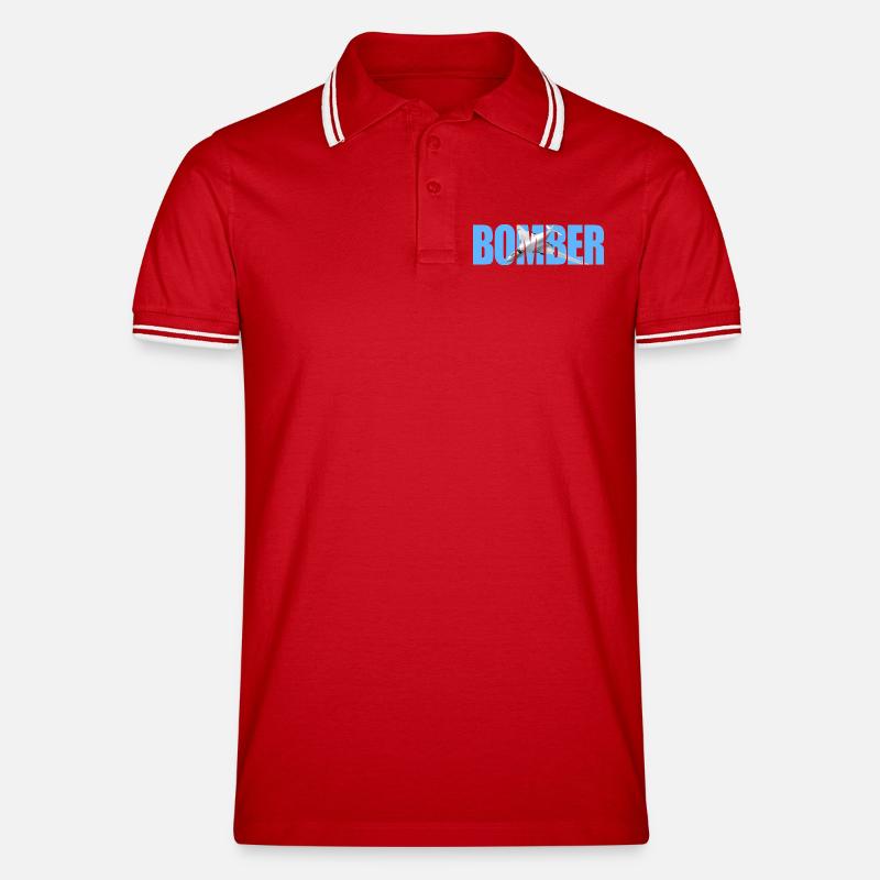 Bomber Tu-160 - Men's Tipped Polo Shirt - red/white