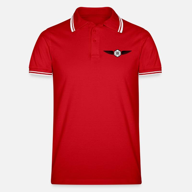UAV PILOT - Männer Tipped Poloshirt - Rot/Weiß