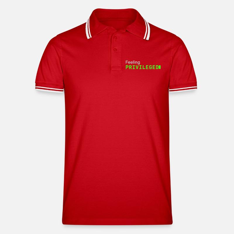 Feeling Privileged | Developer mood - Männer Tipped Poloshirt - Rot/Weiß