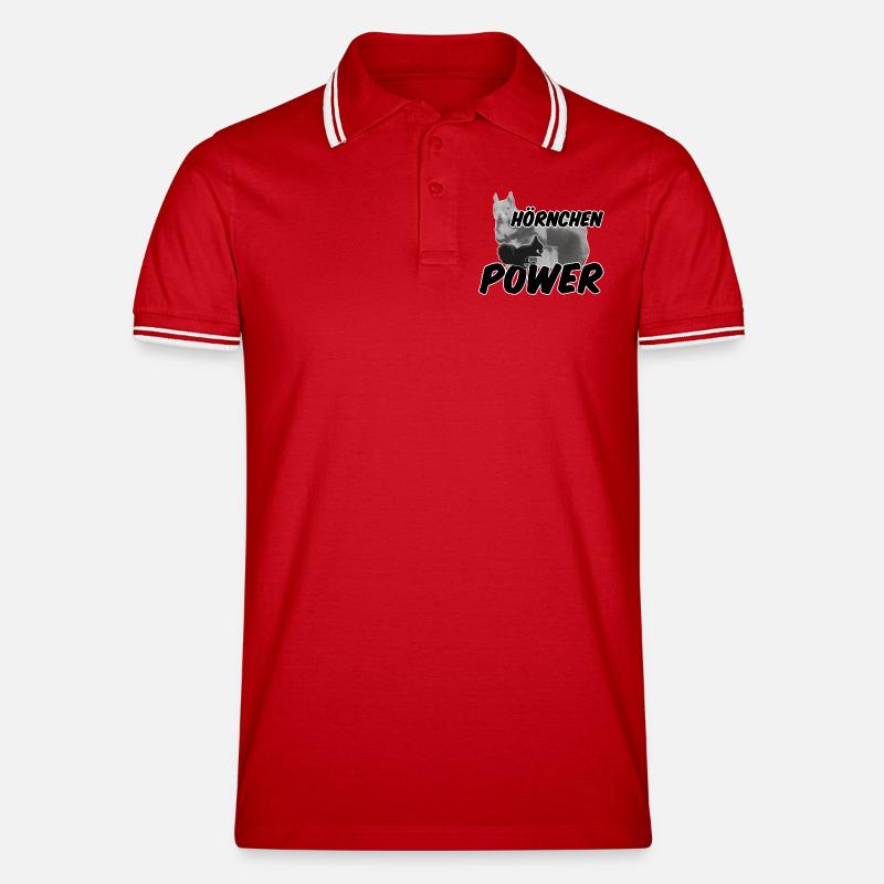 Hörnchenpower Eichhörnchen Tiere Spruch - Männer Tipped Poloshirt - Rot/Weiß