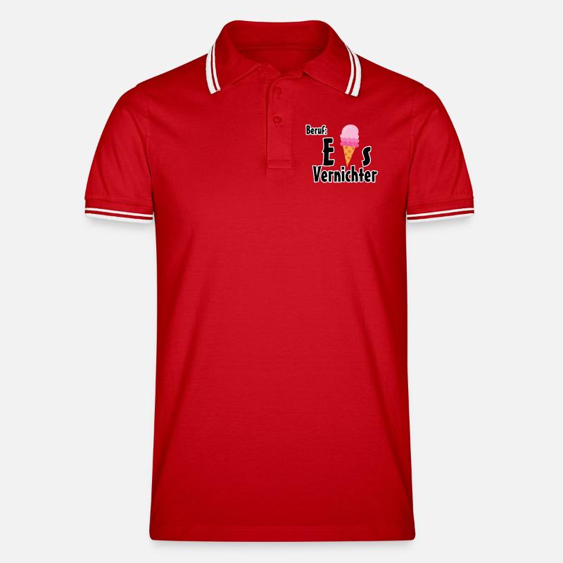 Beruf - Eisvernichter Geschenk Eis Sommer - Männer Tipped Poloshirt - Rot/Weiß