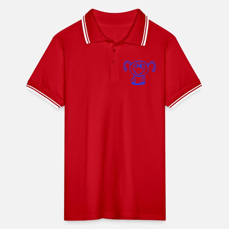 Raupe Boden Loch süß lieb lächelt glücklich Comic Männer Tipped Poloshirt