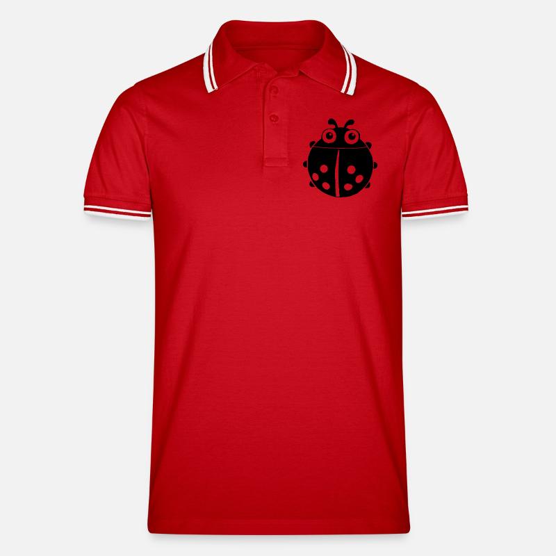 Coccinella nera - Polo per uomo - rosso/bianco