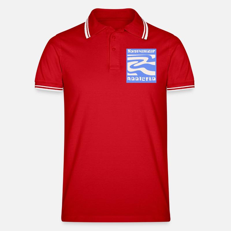 Synthesizer addicted Synth Modular - Männer Tipped Poloshirt - Rot/Weiß