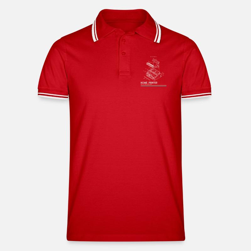 Heimdruck Blaupause Eigenbau Drucker - Männer Tipped Poloshirt - Rot/Weiß