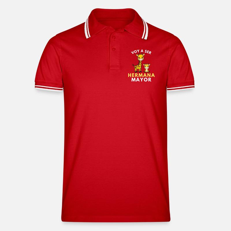 Ich werde eine große Schwester - Männer Tipped Poloshirt - Rot/Weiß