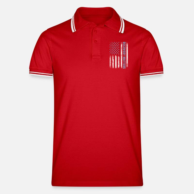 Recovery Matters Sobrio Support AA Messaggio - Polo per uomo - rosso/bianco