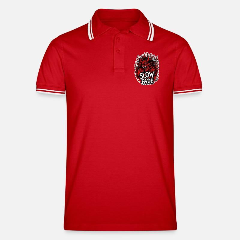 Fiamma Demoniaca del Lento Svanimento - Polo per uomo - rosso/bianco