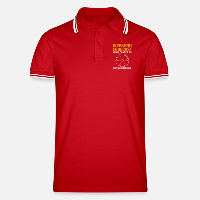 Nuklear Nuklearmedizin Atom Radiologie - Männer Tipped Poloshirt - Rot/Weiß