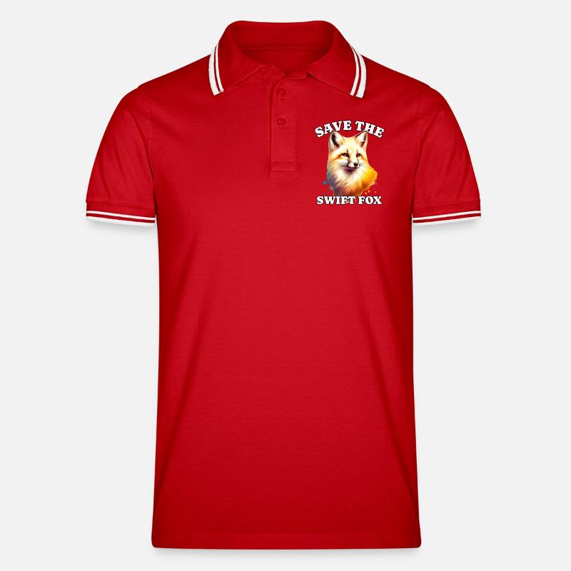 Swiftfuchs Save Swift Fox - Männer Tipped Poloshirt - Rot/Weiß