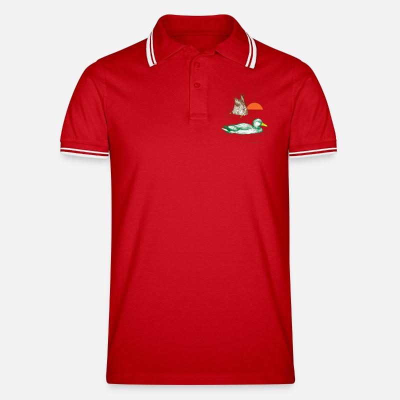 MALLARDS - Polo per uomo - rosso/bianco