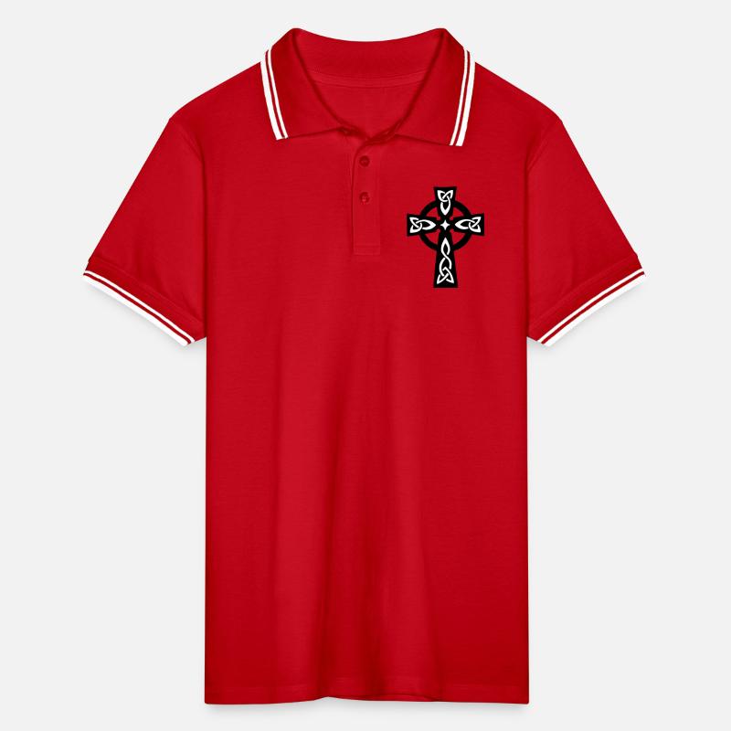 Keltisches oder Keltisches Kreuz Männer Tipped Poloshirt