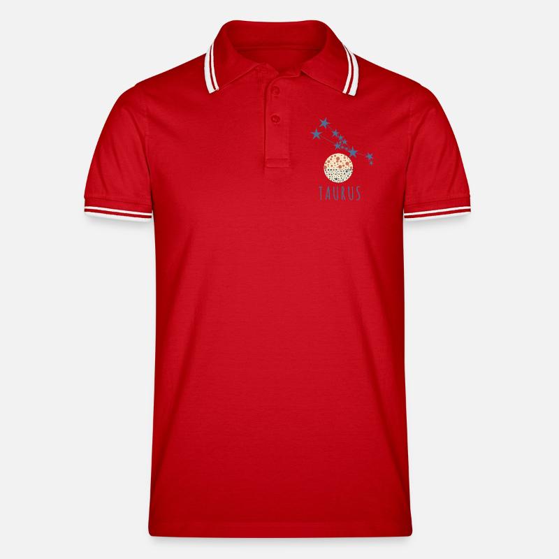 Das Sternbild Stier - Männer Tipped Poloshirt - Rot/Weiß