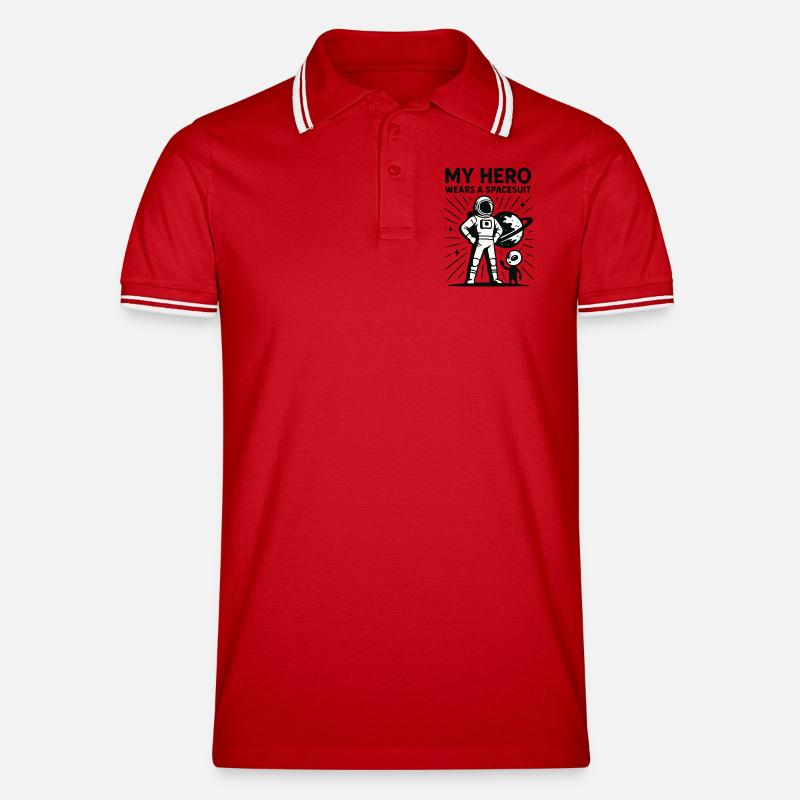 Héros de l’espace en combinaison spatiale - Polo tipped Homme - rouge/blanc