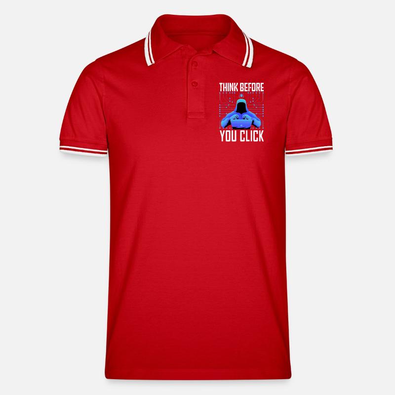 Hacker-Hacker-Hacker-Programmierer Linux Cybersicherheitsdaten - Männer Tipped Poloshirt - Rot/Weiß