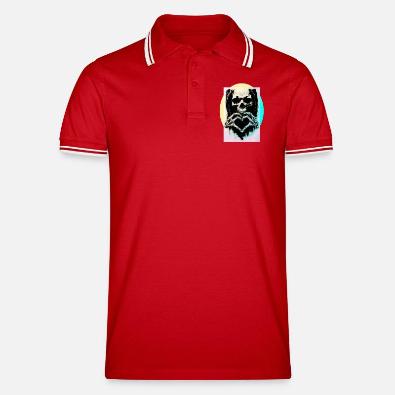 Das Herz des Todes ☠ - Männer Tipped Poloshirt - Rot/Weiß