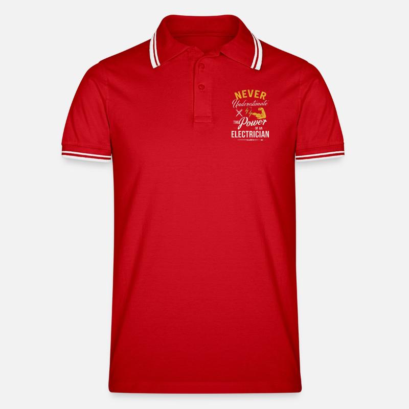 Die Leistung eines Elektrikers - Männer Tipped Poloshirt - Rot/Weiß
