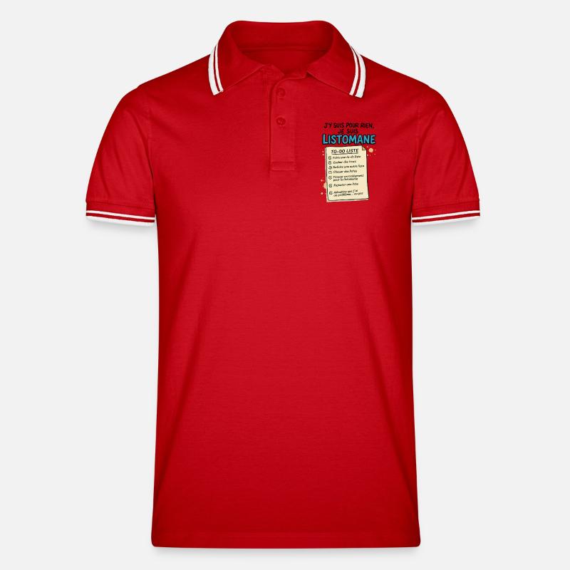 Ich bin ein Listomane - Männer Tipped Poloshirt - Rot/Weiß