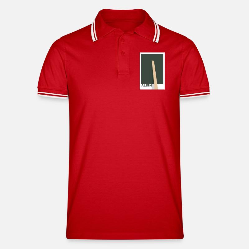 Align – Déclaration de conception - Polo tipped Homme - rouge/blanc