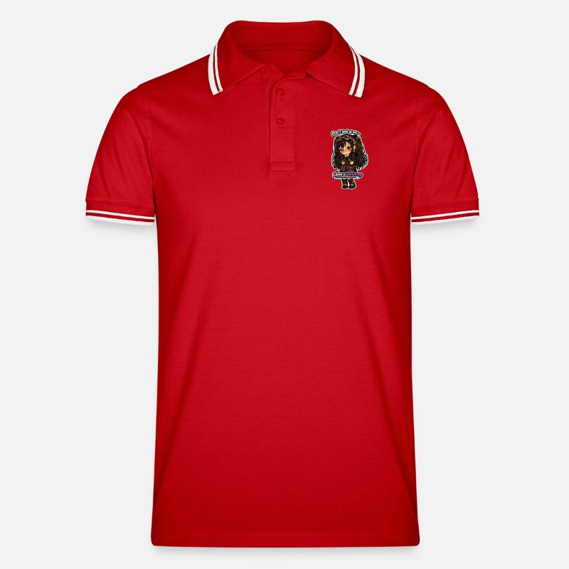 Luna Buffing Chibi Steampunk - Männer Tipped Poloshirt - Rot/Weiß