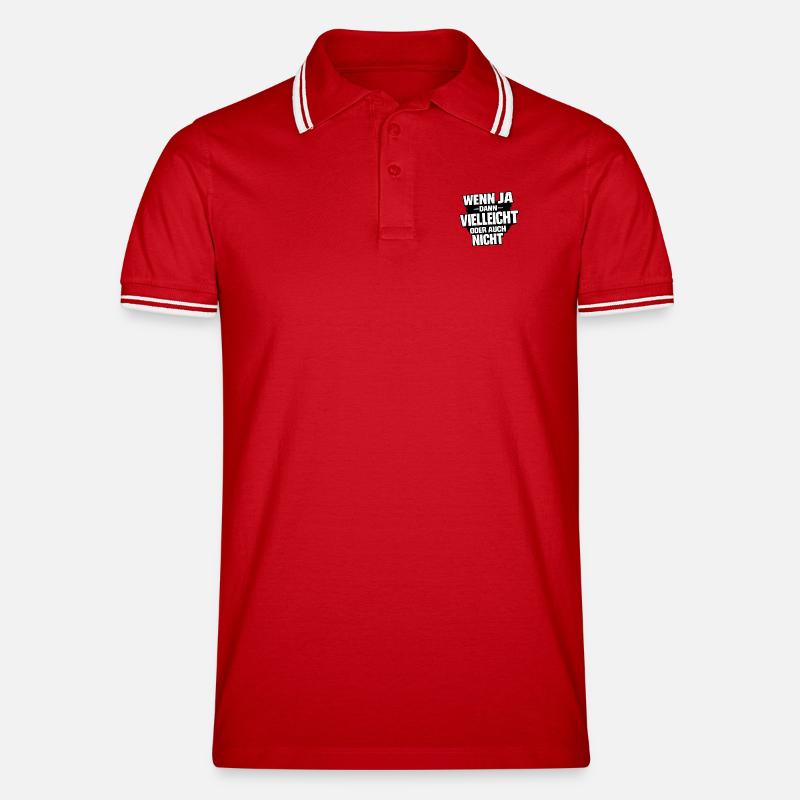 Vielleicht Oder Nicht – Entscheidungswitz - Männer Tipped Poloshirt - Rot/Weiß