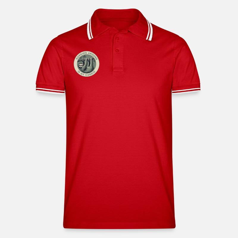 Traîner, c’est mon cardio - Polo tipped Homme - rouge/blanc
