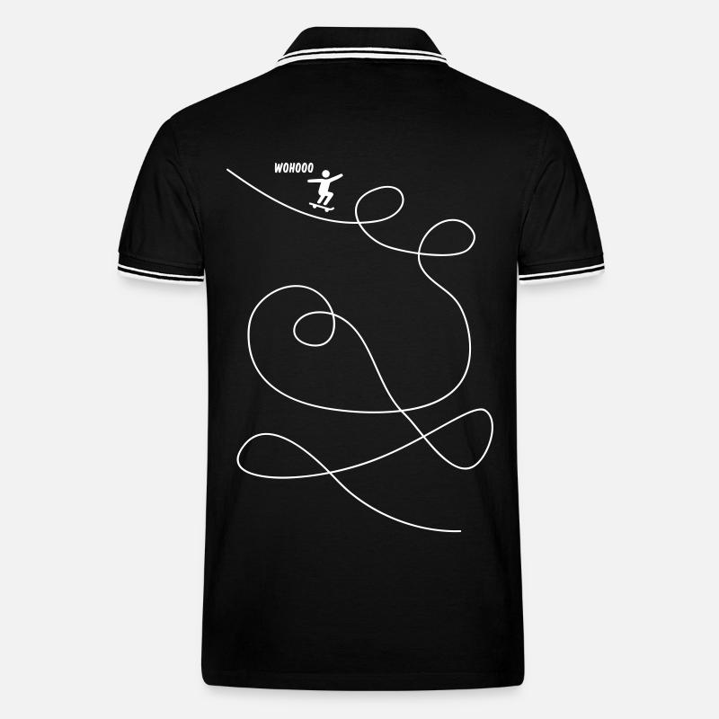 Skateboarder macht Looping Geschenk - Männer Tipped Poloshirt - Schwarz/Weiß