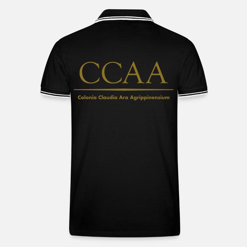 CCAA (Köln, Latein) - Männer Tipped Poloshirt - Schwarz/Weiß
