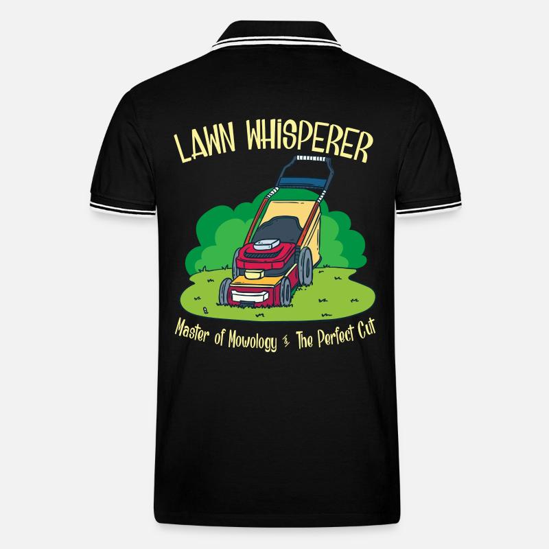 Gärtner Garten Rasenmäher Geschenk - Männer Tipped Poloshirt - Schwarz/Weiß