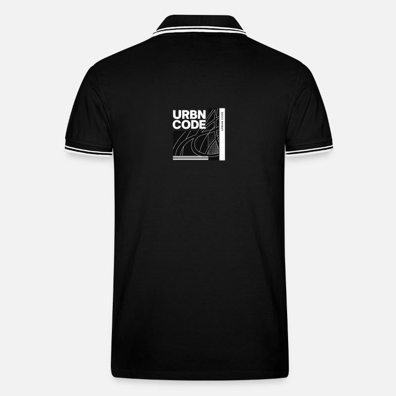 Conception de lignes de code urbain - Polo tipped Homme - noir/blanc