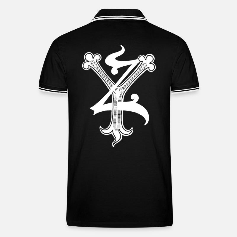 Buchstaben YZ Rapp art - Männer Tipped Poloshirt - Schwarz/Weiß