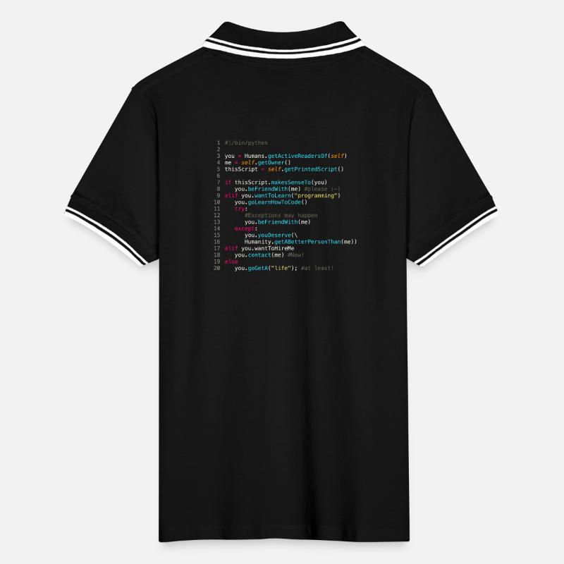 Be friends with programmers (in Python) Men's Tipped Polo Shirt