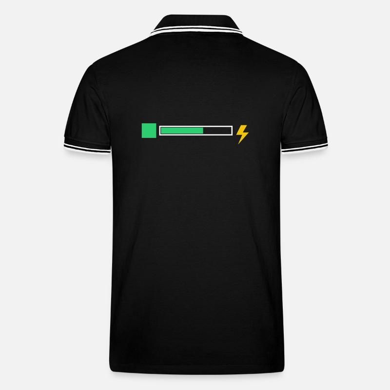 Energy - Männer Tipped Poloshirt - Schwarz/Weiß
