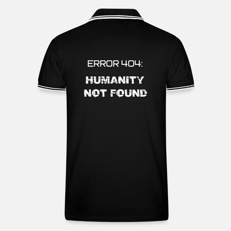 error 404: humanity not found - Polo tipped Homme - noir/blanc