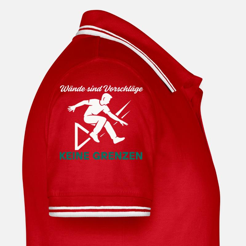 Parkour Sprung - Dynamisches Urban Design Männer Tipped Poloshirt
