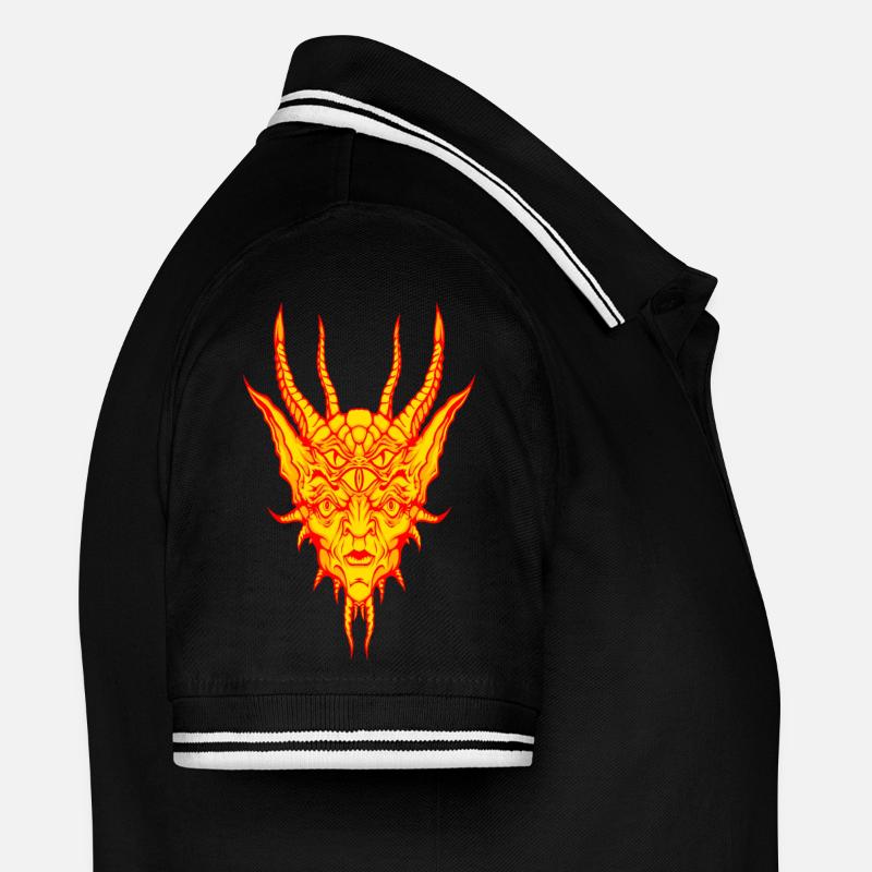 Feuer-Dämon Männer Tipped Poloshirt