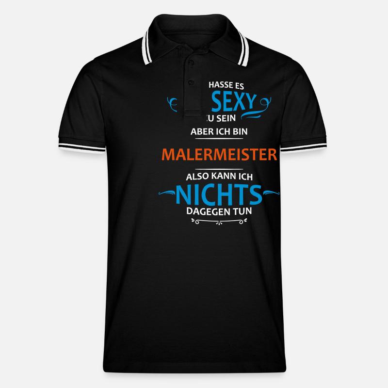 Malermeister Beruf - Männer Tipped Poloshirt - Schwarz/Weiß