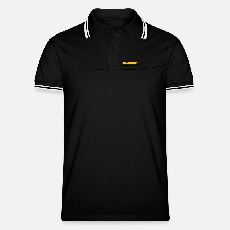 retro, vinyl, old school - Männer Tipped Poloshirt - Schwarz/Weiß