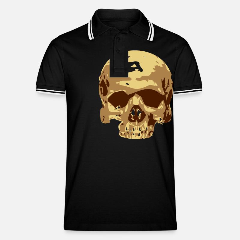 Skull /// /// vector skull - Men's Tipped Polo Shirt - black/white