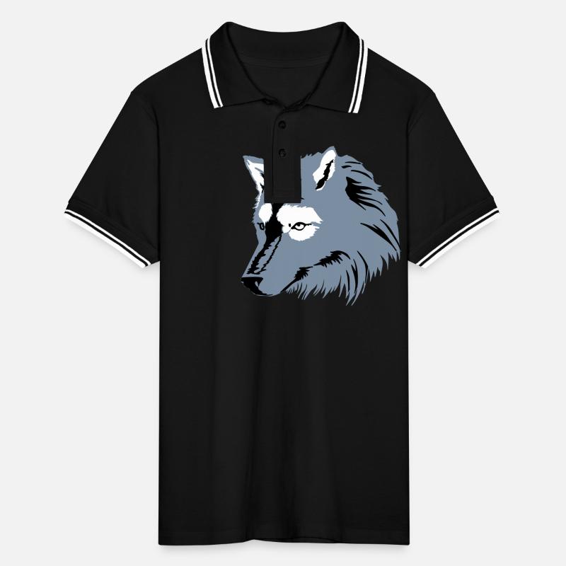 Loup / Wolf (3c) Polo tipped Homme