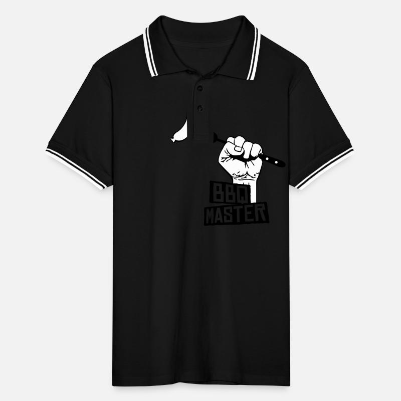 bbq master Men's Tipped Polo Shirt