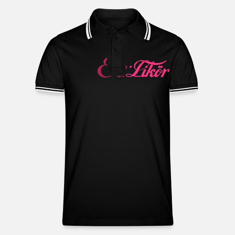 Eier-Likör Eierlikör - Männer Tipped Poloshirt - Schwarz/Weiß